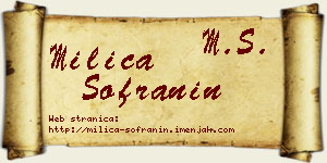 Milica Sofranin vizit kartica